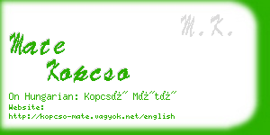 mate kopcso business card